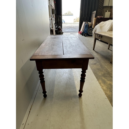 1032 - A 19th century French rectangular cherry farmhouse table, width 167cm, depth 73cm, height 73cm. Cond... 