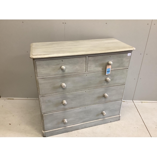 1089 - A Victorian pine chest, later painted, width 118cm, depth 52cm, height 113cm. Condition - fair to go... 