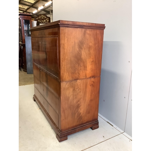 1112 - A 19th century French mahogany secretaire chest, width 127cm, depth 56cm, height 130cm. Condition - ... 