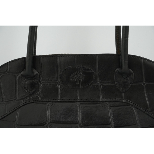 1261 - A Mulberry black moc croc shoulder bag