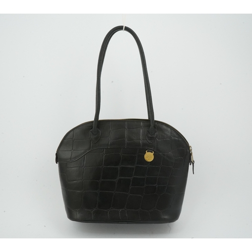 1261 - A Mulberry black moc croc shoulder bag