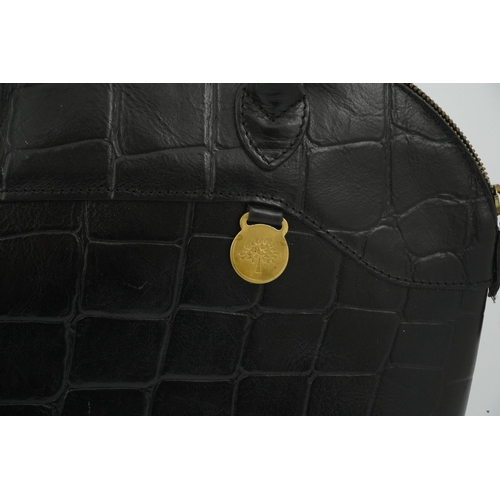 1261 - A Mulberry black moc croc shoulder bag