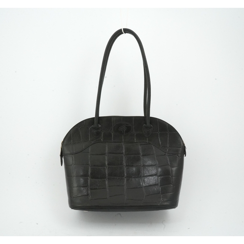 1261 - A Mulberry black moc croc shoulder bag