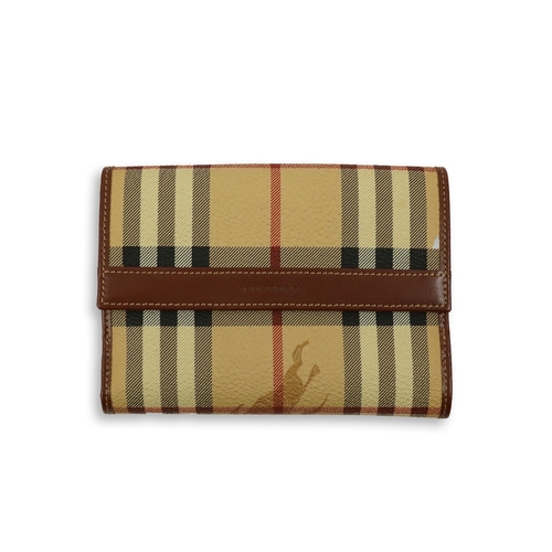 1264 - A Burberry brown tartan scarf, sunglasses with case and wallet with original box.