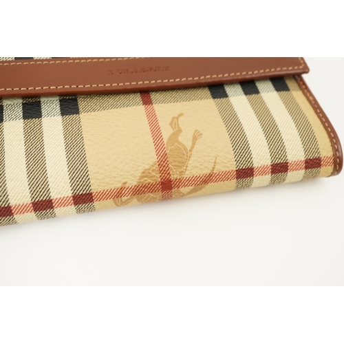 1264 - A Burberry brown tartan scarf, sunglasses with case and wallet with original box.