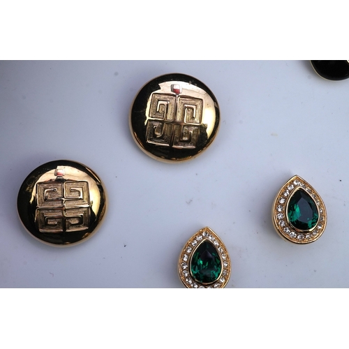 1281 - Two pairs of Givenchy clip earrings and four other pairs.