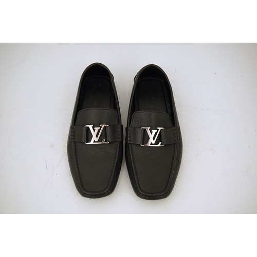 1291 - A pair of black Louis Vuitton Monte Carlo gentleman's loafers, UK 8.5