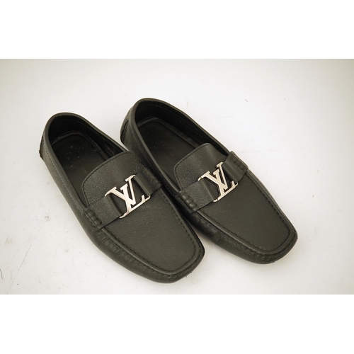 1291 - A pair of black Louis Vuitton Monte Carlo gentleman's loafers, UK 8.5