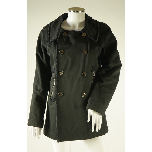 1297 - A Louis Vuitton black cotton double breasted coat Size Small