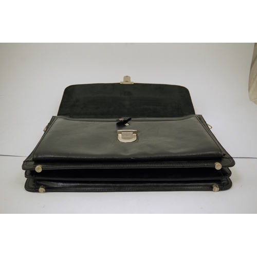 1308 - A Prada vintage black leather briefcase