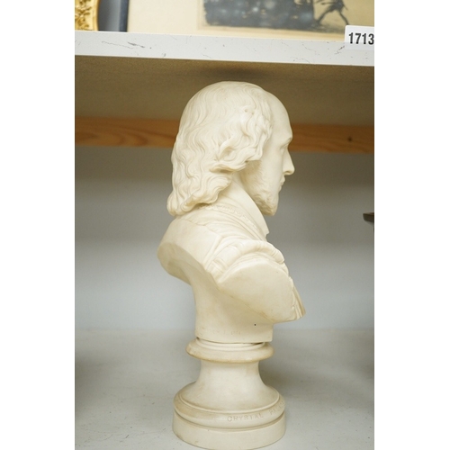 1356 - A Crystal Palace Art Union Copeland Parian bust of Shakespeare, published March 1 1864. Condition - ... 