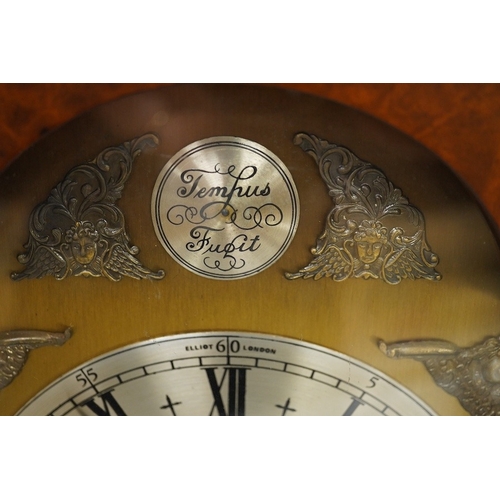 1365 - A George III style mahogany eight day chiming bracket clock, 40cm high. Condition - fair, unchecked ... 