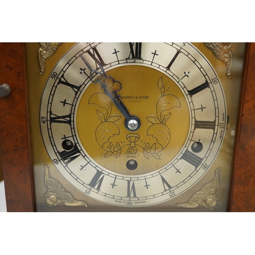 1365 - A George III style mahogany eight day chiming bracket clock, 40cm high. Condition - fair, unchecked ... 