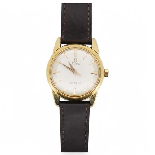 1926 - A gentleman's early 1960's 18ct gold Omega Seamaster automatic wrist watch,, with baton numerals, mo... 