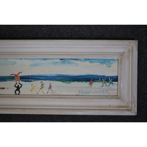 169 - § § Simeon Stafford (English, b.1956) 'Beach scene 2003'oil on boardsigned and dated 03.9.289 x 120.... 