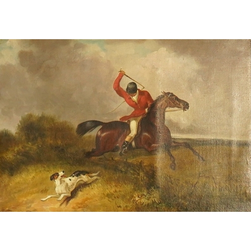 49 - John Alfred Wheeler (English, 1821-1903) Hunting scenesoil on canvas, a pair24 x 34.5cm... 