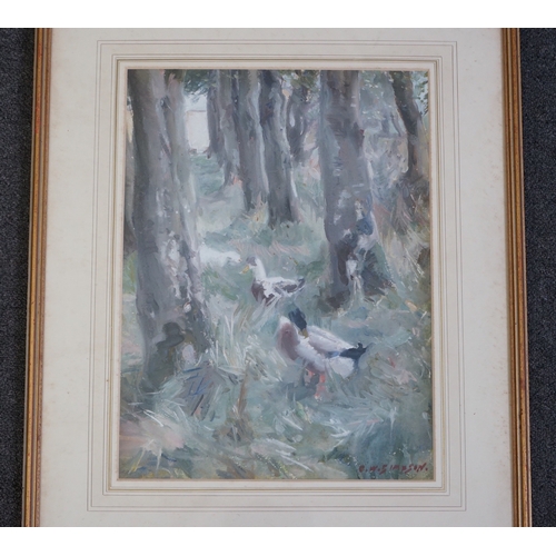 112 - Charles Walter Simpson (English, 1885-1971) Ducks amongst treeswatercoloursigned39 x 29cm... 