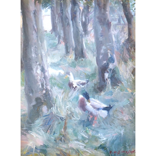 112 - Charles Walter Simpson (English, 1885-1971) Ducks amongst treeswatercoloursigned39 x 29cm... 