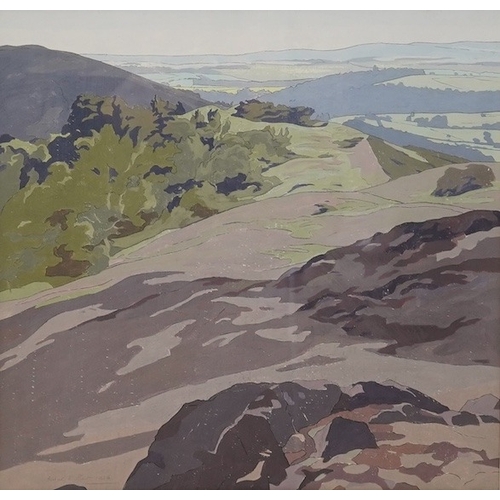 114 - Herbert E. Peart (b.1881) 'Midsummer Hill'temperasigned and dated 192634 x 35cm... 