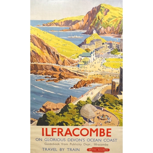 120 - Harry Arthur Riley (British, 1895-1966) Ilfracombe on Glorious Devons Ocean CoastBritish Railways Tr... 