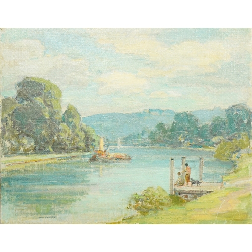 122 - Alfred John Billinghurst (English, 1880-1963) 'The Thames near Richmond'oil on canvassigned43 x 54.5... 