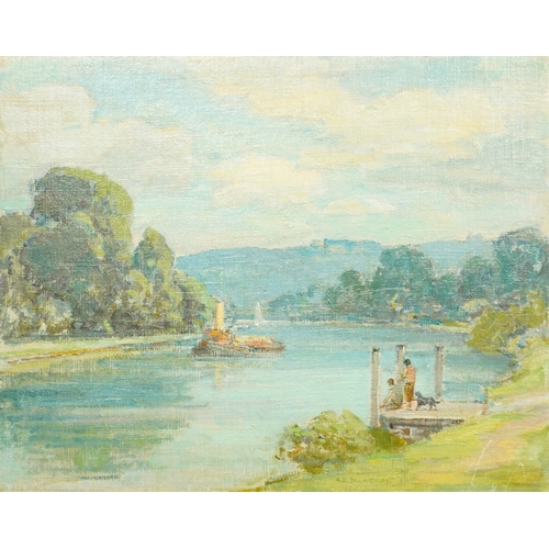 122 - Alfred John Billinghurst (English, 1880-1963) 'The Thames near Richmond'oil on canvassigned43 x 54.5... 