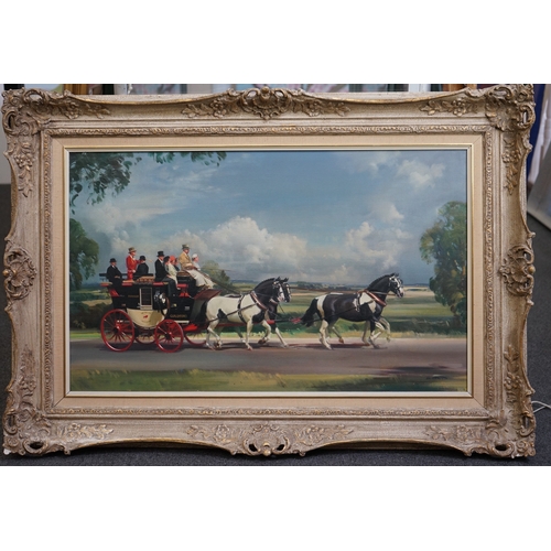 125 - § § Frank Wootton (English, 1914-1998) The Red Rover, London-Guildford-Southampton Coachoil on can... 