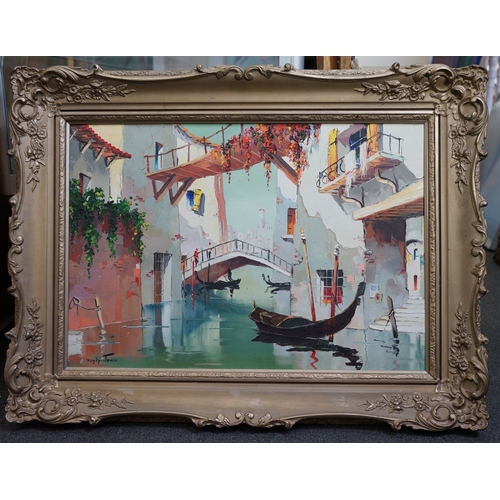 127 - § § Cecil Rochfort D'Oyly John (English, 19061993) Venetian canal sceneoil on canvassigned44 x 64cm... 