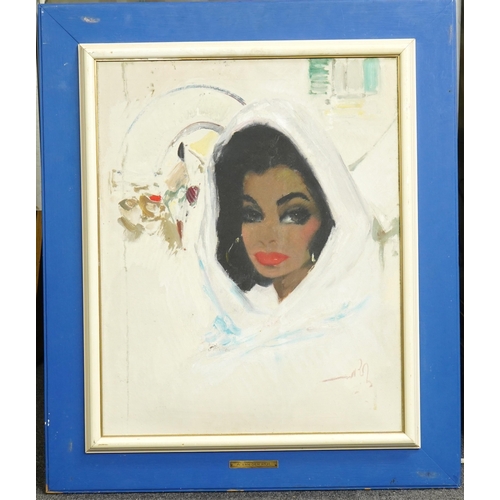 131 - Albert Van den Pol (Dutch, 1912-1981) Study of a Middle Eastern womanoil on canvassigned49 x 40cm... 