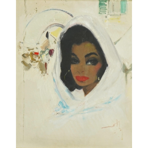 131 - Albert Van den Pol (Dutch, 1912-1981) Study of a Middle Eastern womanoil on canvassigned49 x 40cm... 