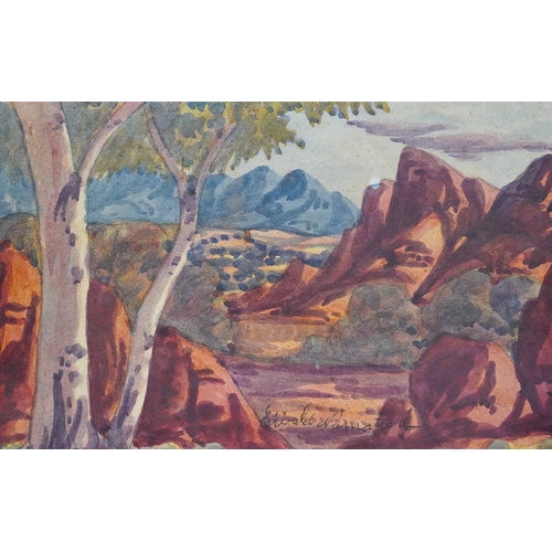 132 - Ewald Namatjira (Australian, 1930-1984) Central Australian landscapewatercoloursigned16.5 x 25.5cm... 