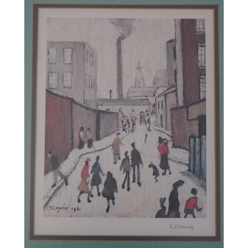 137 - § § Laurence Stephen Lowry (1887-1976) 'Street Scene near a factoryoffset lithographsigned in penci... 