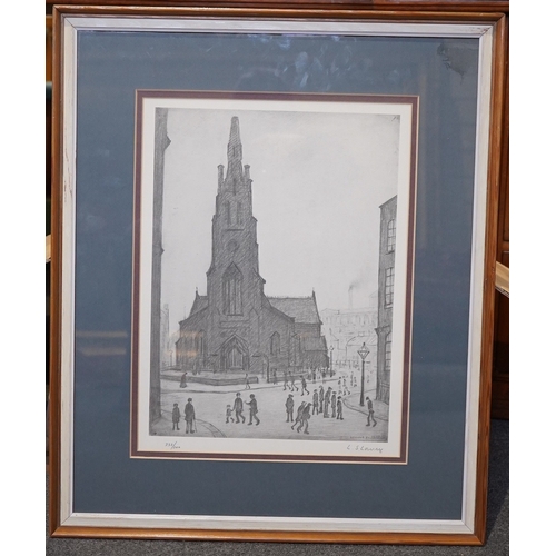 138 - § § Laurence Stephen Lowry (English, 1887-1976) St Simon's Churchoffset lithograph on wovesigned in ... 