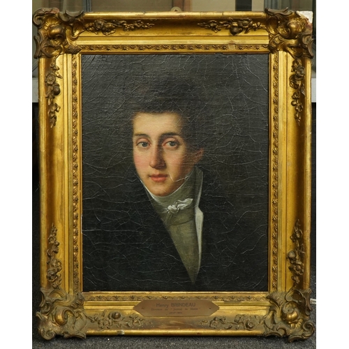 15 - 19th century French School Portrait of Henry Brindeau, Directeur du Journal du Havre (1797-1861)oil ... 