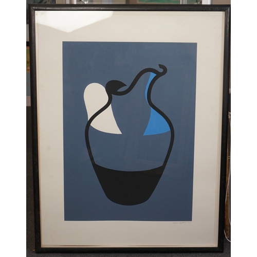 164 - Patrick Caulfield (British, 1936-2005) 'Water jug 1982'screenprint in colours on wovesigned in penci... 