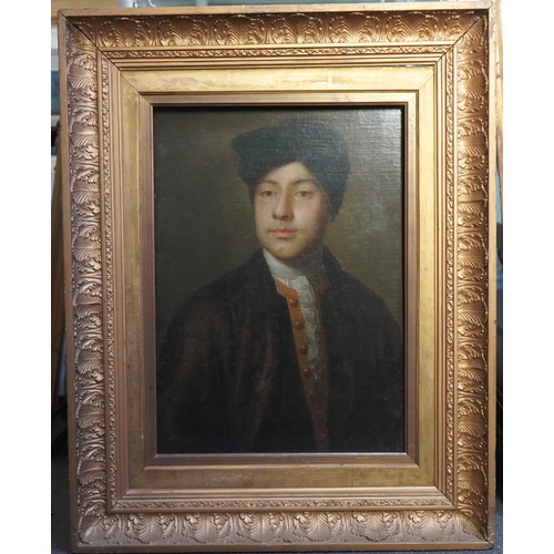 17 - 18th century English School Half length portrait of a gentleman wearing a green turbanoil on canvas5... 