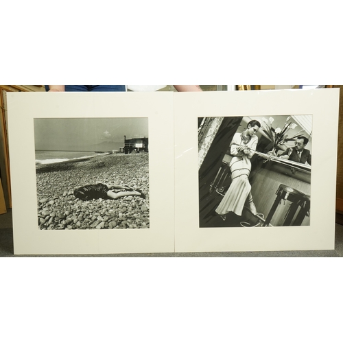 178 - Helmut Newton (1920-2004) Tina and Michael Chow & On the beach, Bordigheraphotolithographs (2)46 x 4... 