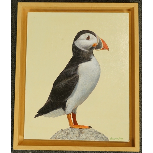 189 - Christopher James (English, Contemporary) Puffinoil on panelsigned30 x 24cm... 