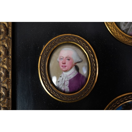 2 - English School c.1760 Miniature portraits of the Cartwright Familyenamel on copper (4)Mary Catherine... 