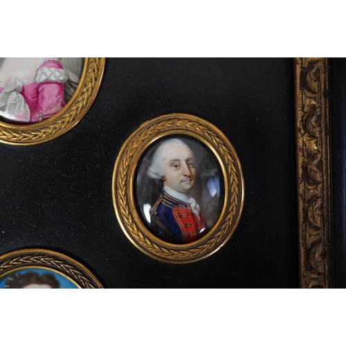 2 - English School c.1760 Miniature portraits of the Cartwright Familyenamel on copper (4)Mary Catherine... 