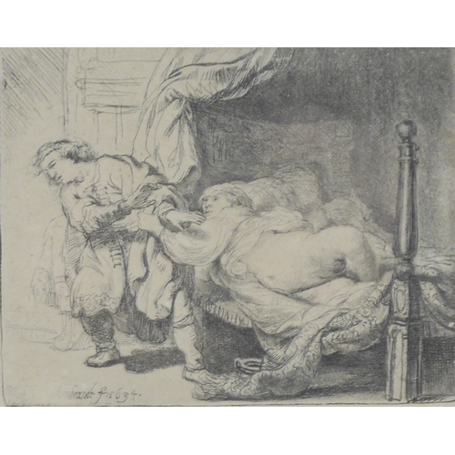 28 - Rembrandt Harmensz van Rijn (Dutch, 1606-1669) Joseph and Potiphar's Wifeetchingsigned and dated 163... 