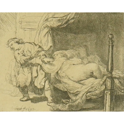 28 - Rembrandt Harmensz van Rijn (Dutch, 1606-1669) Joseph and Potiphar's Wifeetchingsigned and dated 163... 