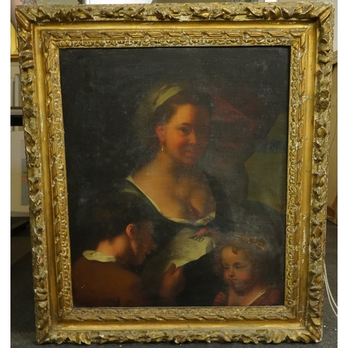 40 - 19th century Continental School Portrait of a mother and her two childrenoil on canvas74 x 62cm... 