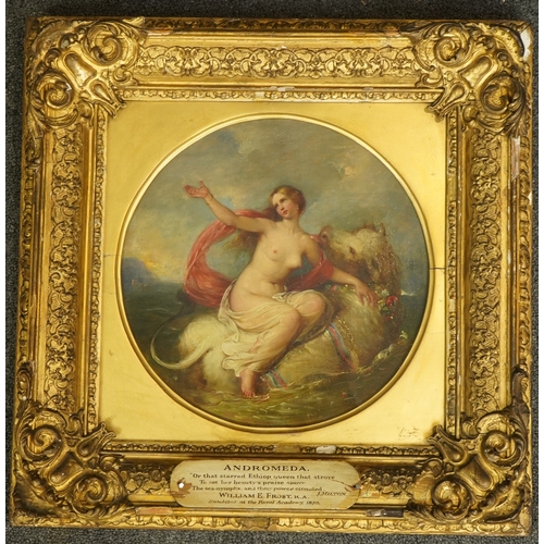 41 - William Edward Frost R.A. (English, 1810-1877) Andromeda riding a bulloil on canvassigned and dated ... 