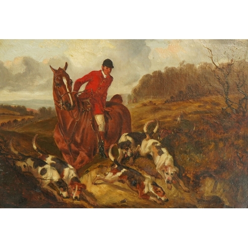 49 - John Alfred Wheeler (English, 1821-1903) Hunting scenesoil on canvas, a pair24 x 34.5cm... 