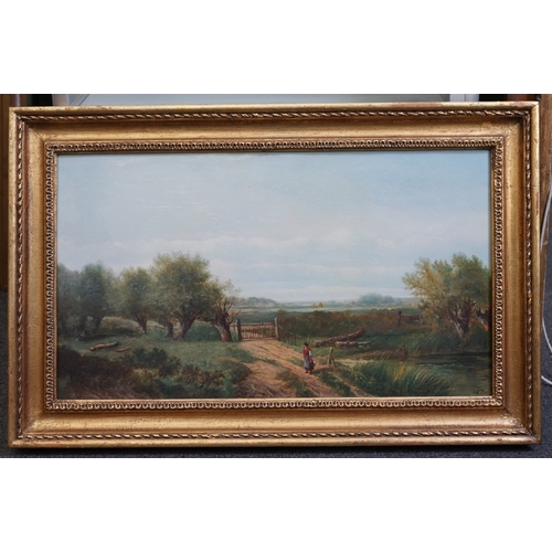 56 - Joseph Thors (English, 1835-1920) Figure in an extensive landscapeoil on canvassigned and dated 1873... 