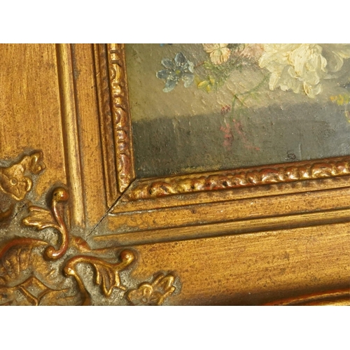 62 - Dutch School c.1890 Still life of flowers upon a ledgeoil on wooden panelindistinctly signed12 x 10c... 