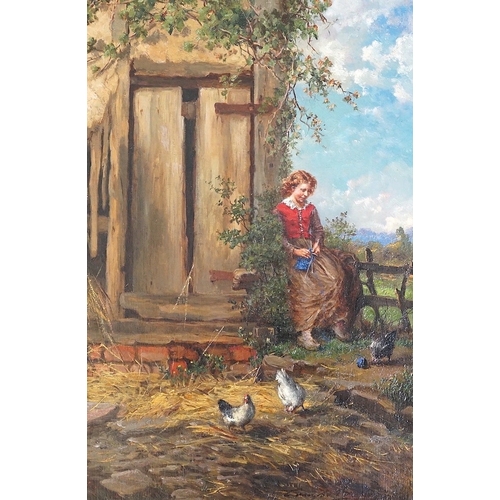 76 - Henry Campotosto (Italian, 1833-1910) 'Watching the Chickensoil on canvassigned36 x 23cm... 