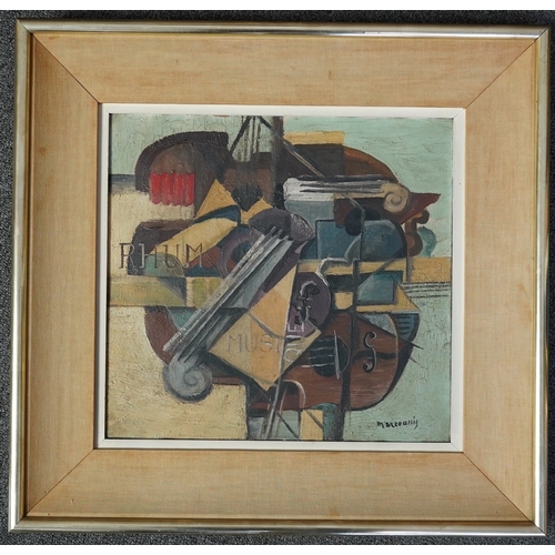 95 - Louis Marcoussis (Polish, 1883-1941) 'Rhum & Musique'oil on canvassigned30 x 31.5cm... 