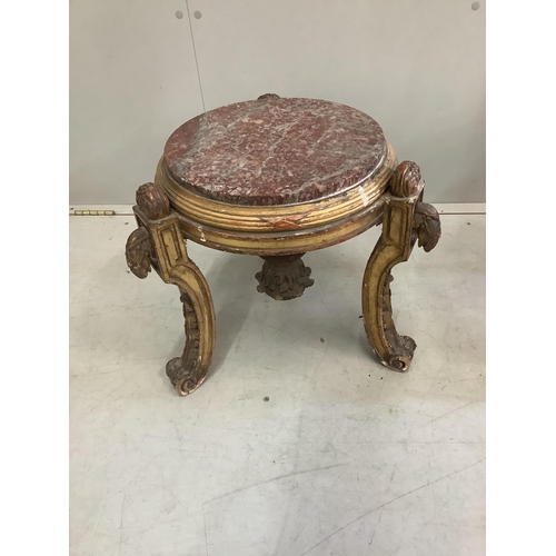 1118 - A pair of 19th century circular marble topped vase stands, diameter 42cm, height 40cm. Condition - p... 